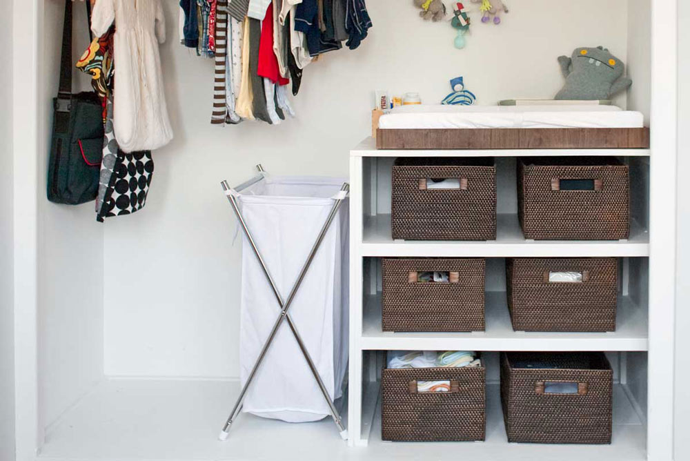 Barngarderob som är organiserad och optimerad